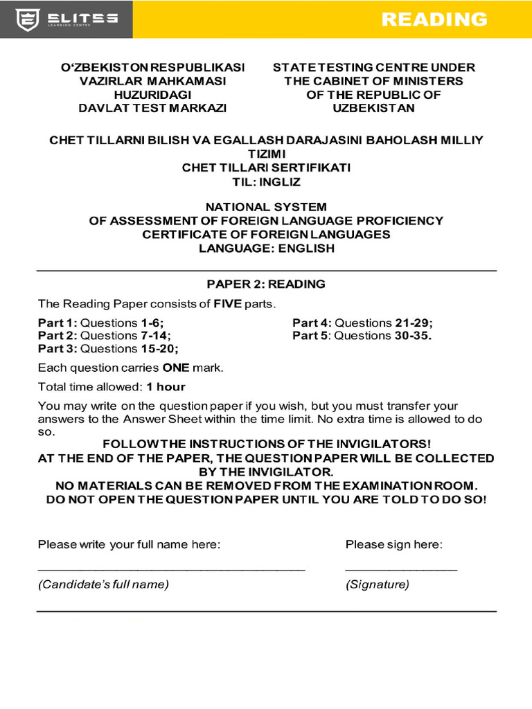 Multi Level Mock Reading Pdf