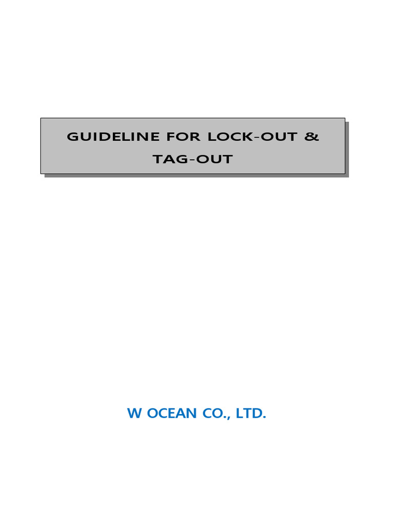 Guideline For Lock-Out & Tag-Out | PDF
