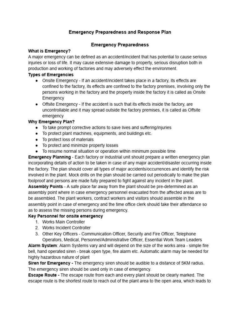 Emergency Preparedness Plan Guide | PDF | Risk | Hazards