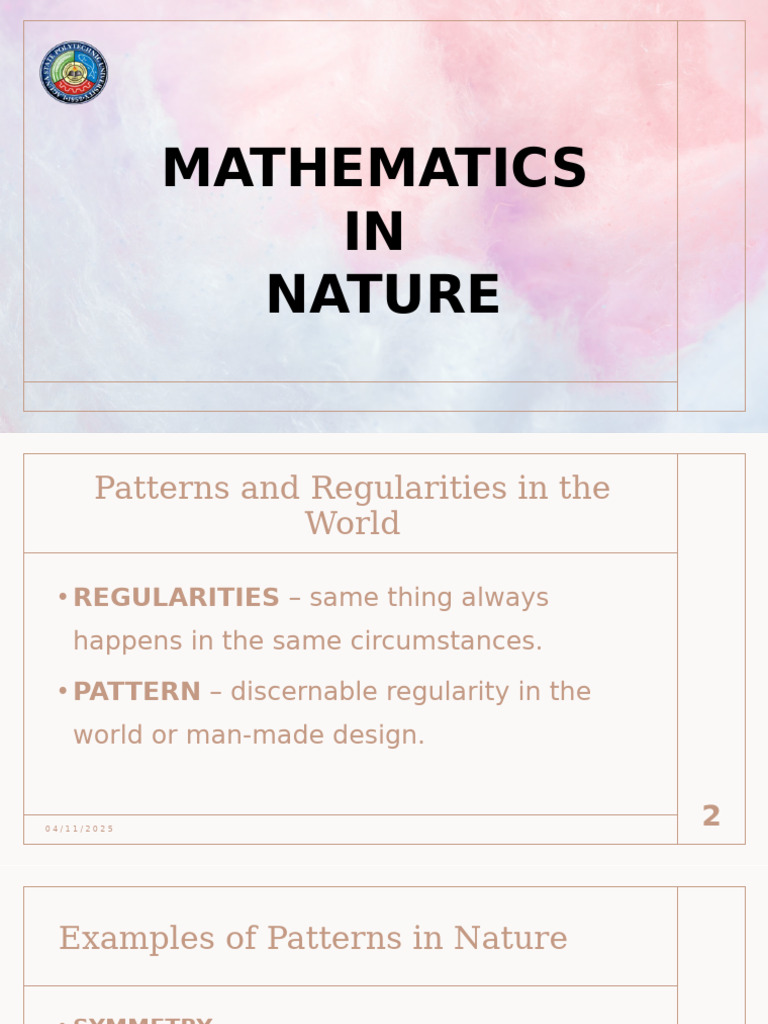 Mathematics in Nature | PDF | Pattern | Mathematics