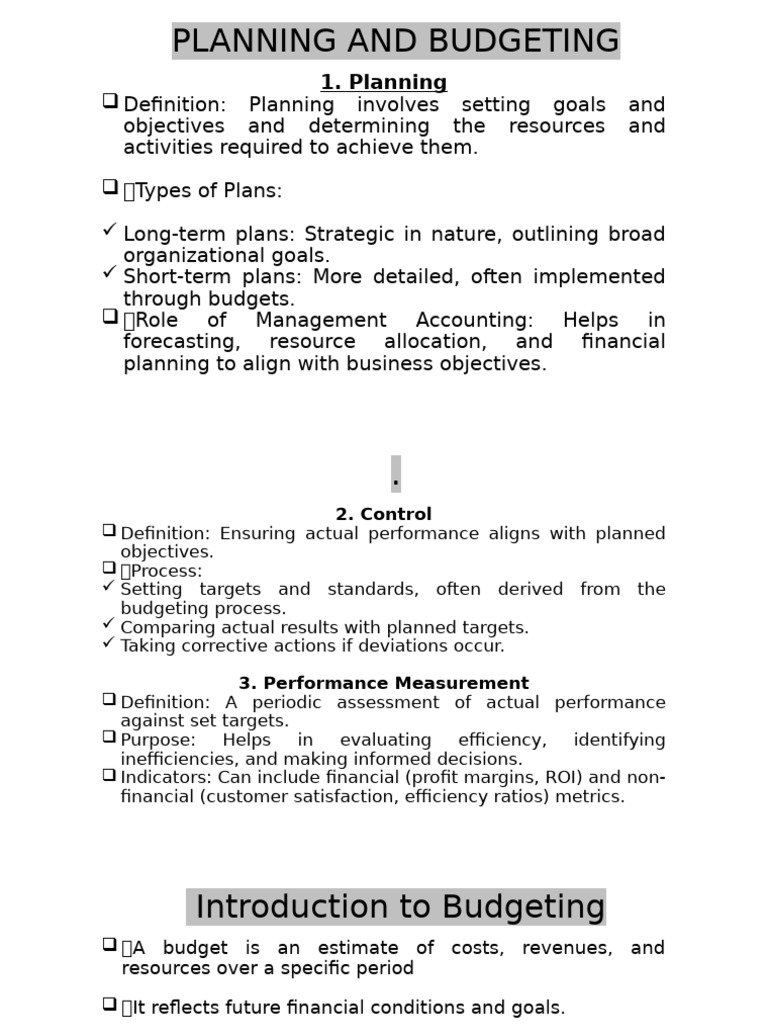 Overview of Budgeting and Planning | PDF | Budget | Government Budget