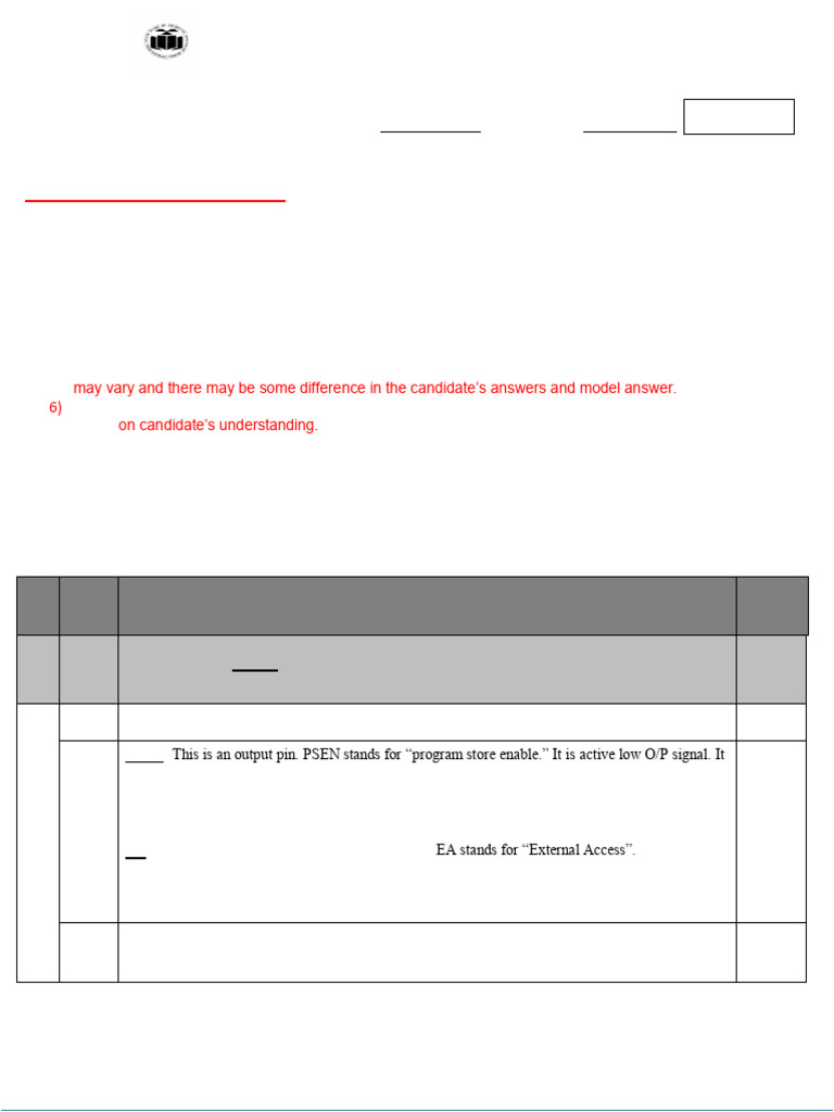 8051 Microcontroller Model Answers | PDF | Microcontroller | Digital ...