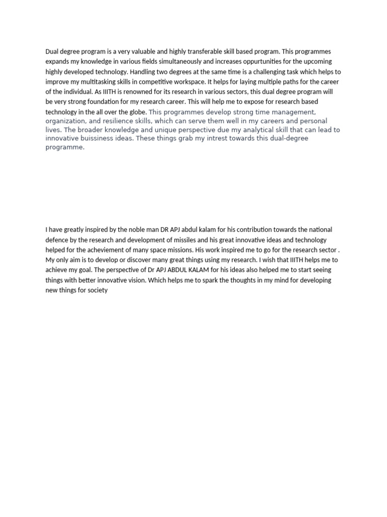 Dual Degree Program Is A Very Valuable and Highly Transferable Skill ...