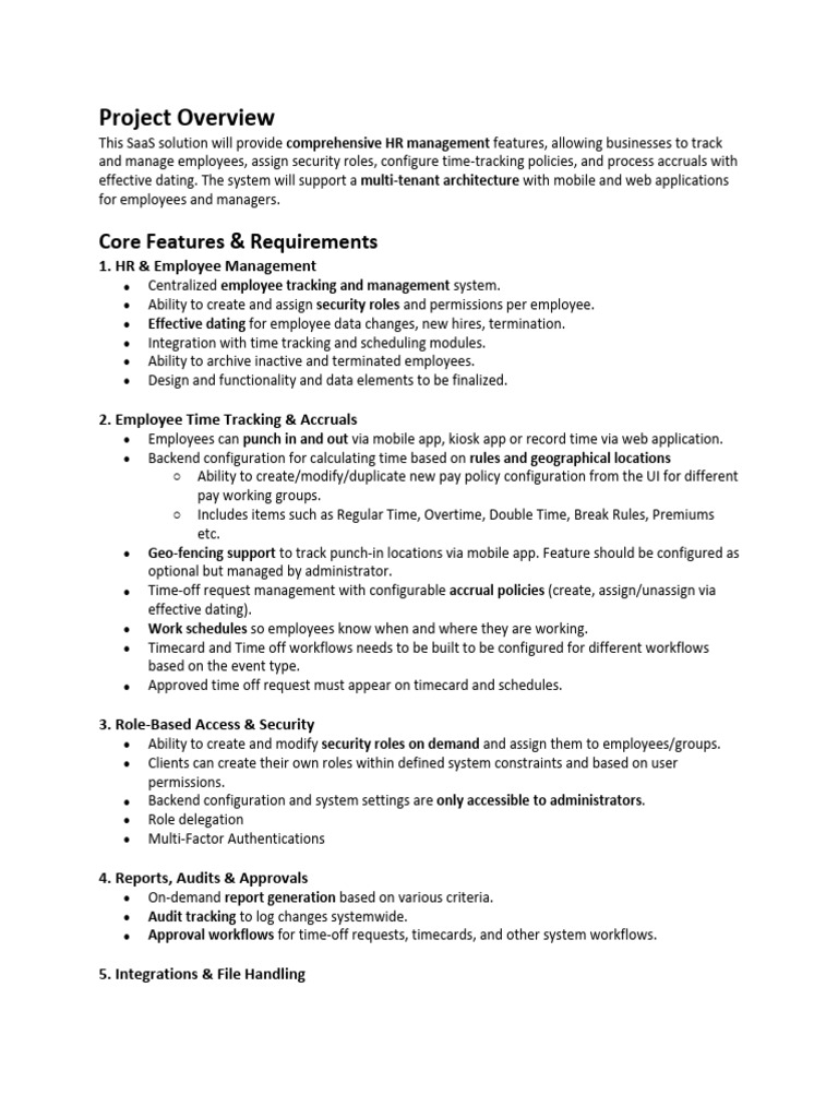 Comprehensive HR Management SaaS Solution | PDF | Mobile App | Software ...