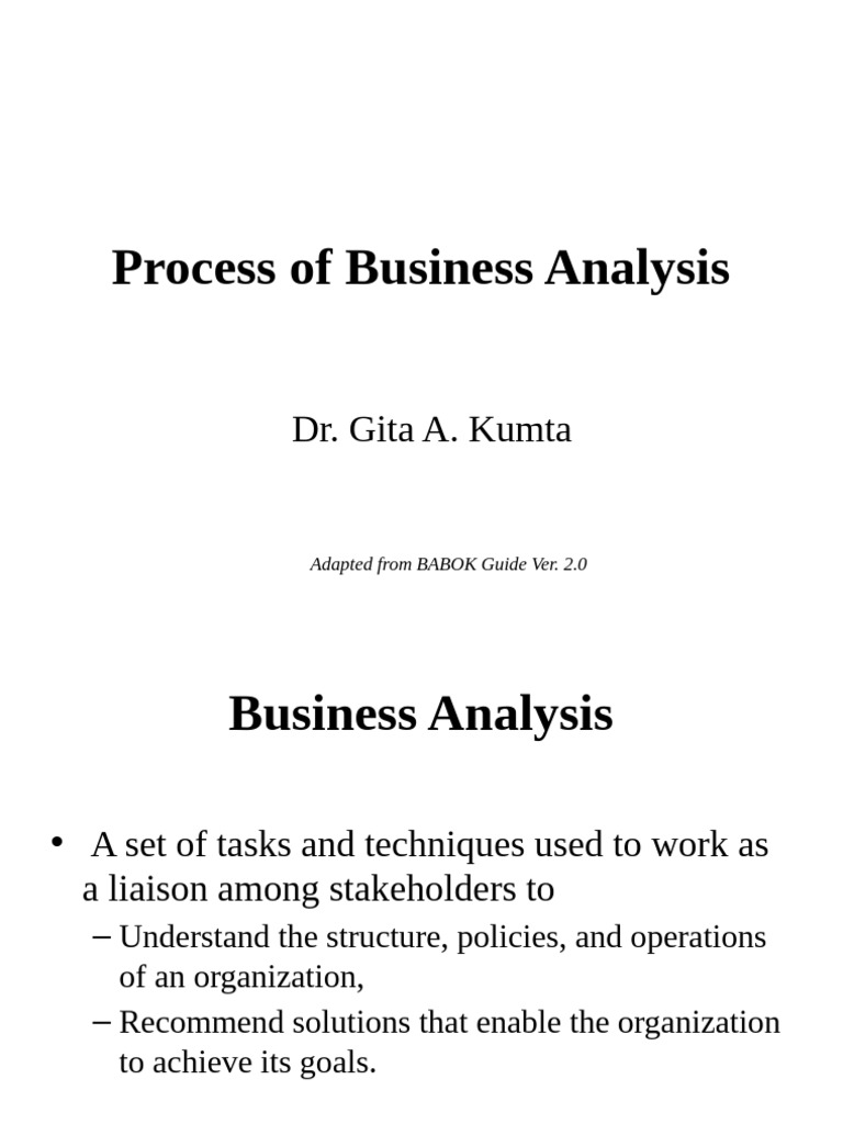 BA Process of Business Analysis | PDF | Business Analysis ...