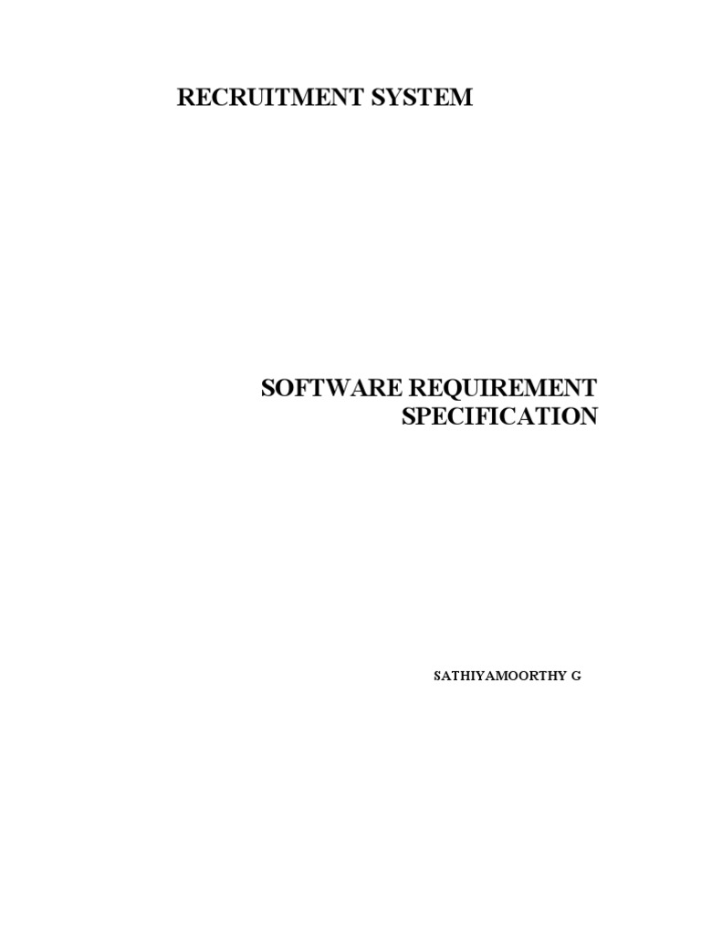 SRS For Recruitment System | PDF | Recruitment | Operating System
