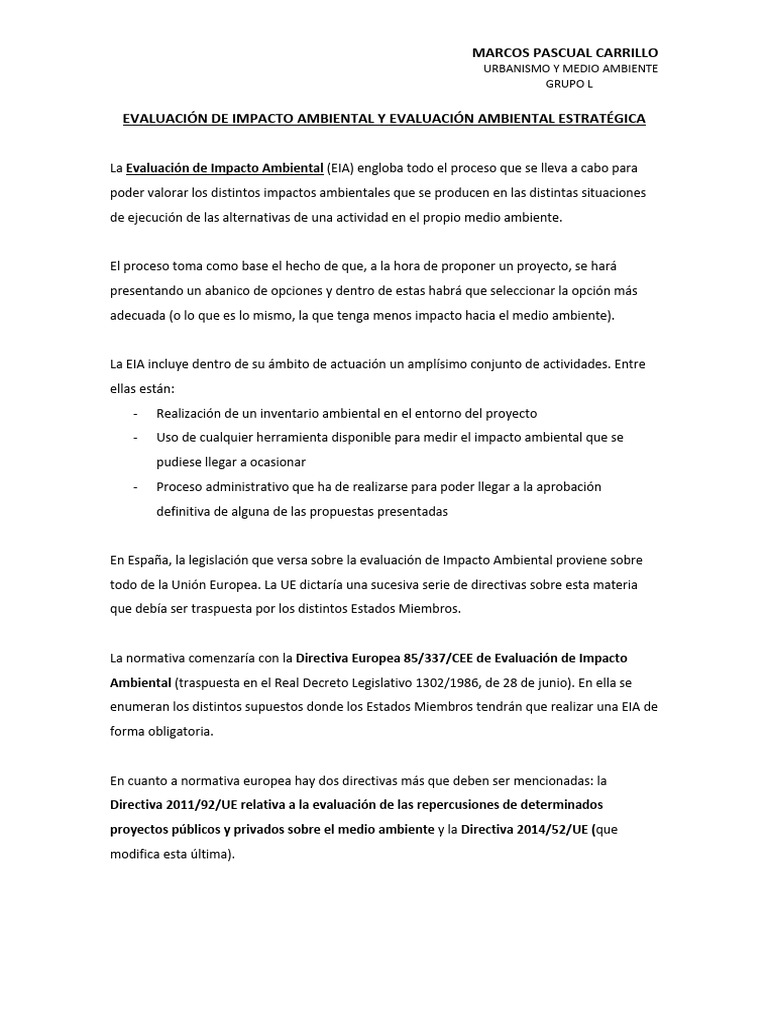 Práctica 14 Uma | PDF | Evaluación de impacto ambiental | Entorno natural