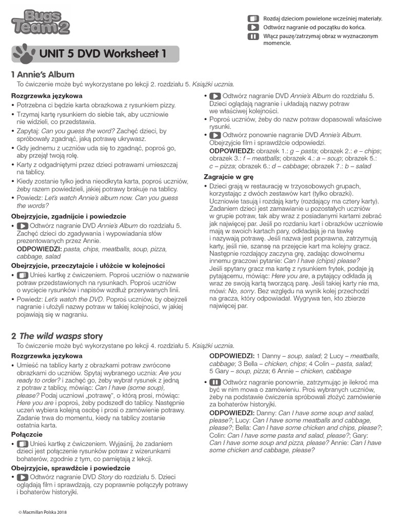 BT2 Unit 5 DVD Worksheets Teaching Notes | PDF
