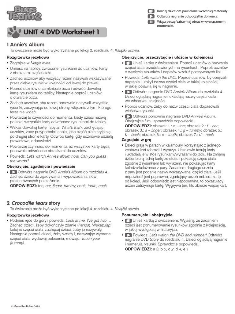 BT2 Unit 4 DVD Worksheets Teaching Notes | PDF