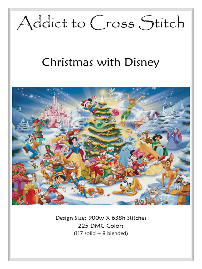Christmas With Disney Color Chart | PDF | Needlework | Embroidery