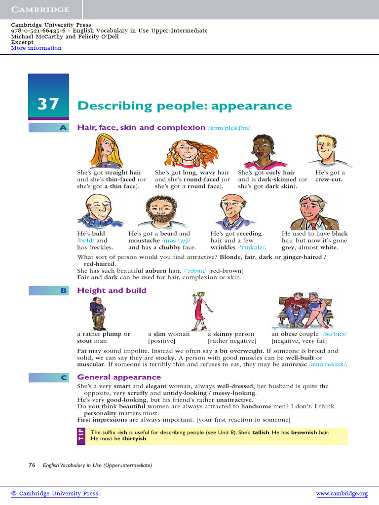 Describing Appearance: Hair and Skin | PDF | Determinants Of Health ...