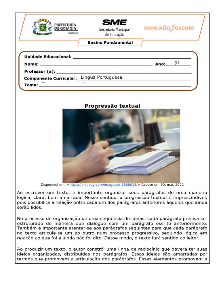 Progressão Textual: Coesão e Coerência | PDF