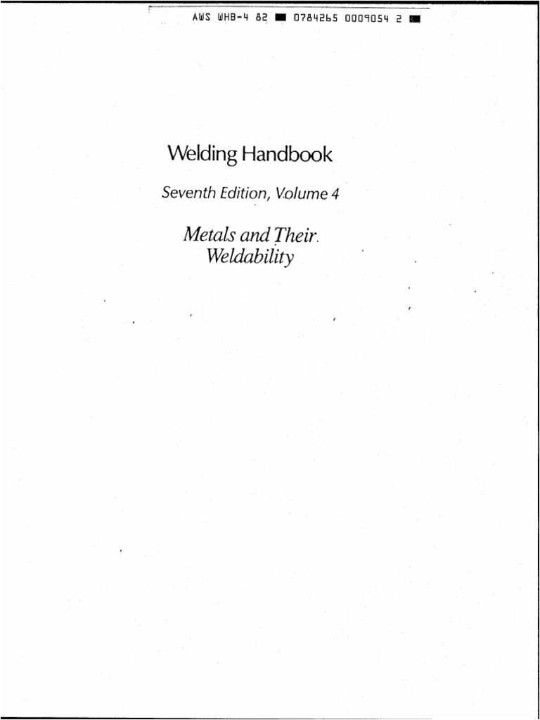 AWS Welding Handbook, Volume 4 | PDF | Steel | Construction