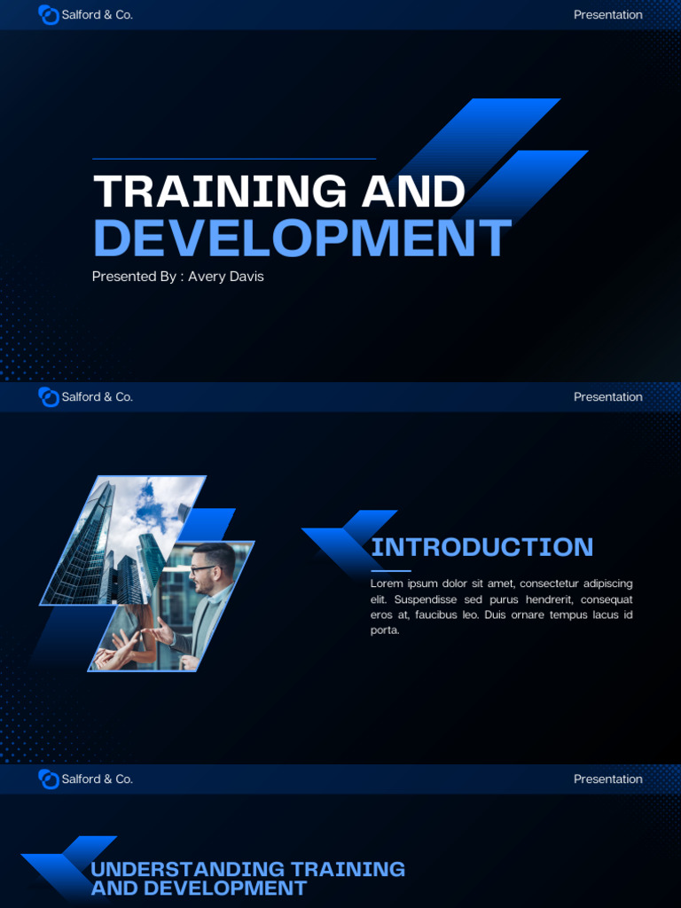Black and Blue Modern Training and Development Presentation | PDF