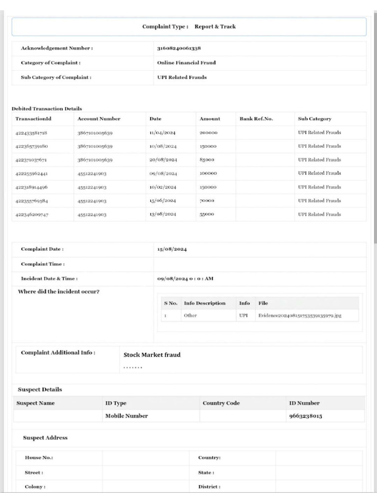 Complaint Cyber Crime | PDF
