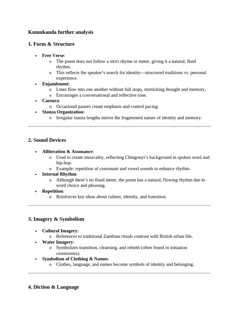 Kumukanda Poem Analysis | PDF | Poetry | Linguistics