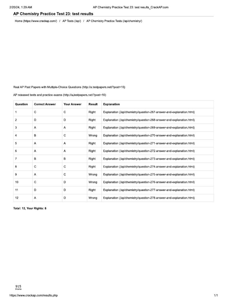 Ap Test 23 Ans | PDF