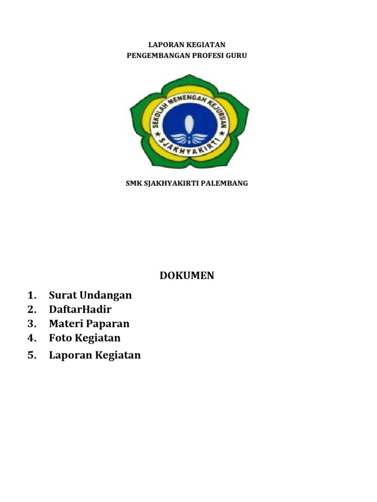 Laporan Kegiatan Pengembangan Profesi Guru | PDF