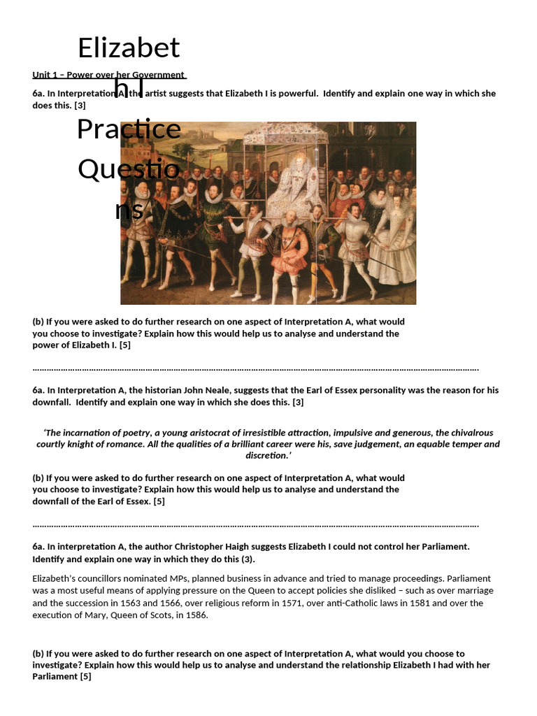 Analyzing Elizabethan Power Dynamics | PDF