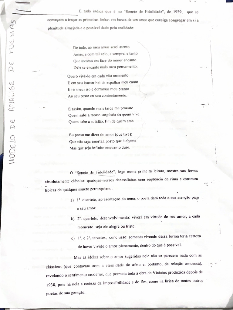 Soneto de Fidelidade | PDF