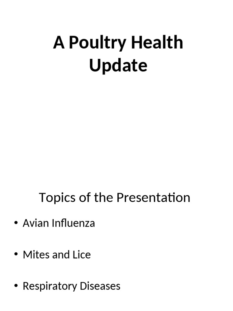 Poultry Health Update: Diseases & Biosecurity | PDF | Avian Influenza ...
