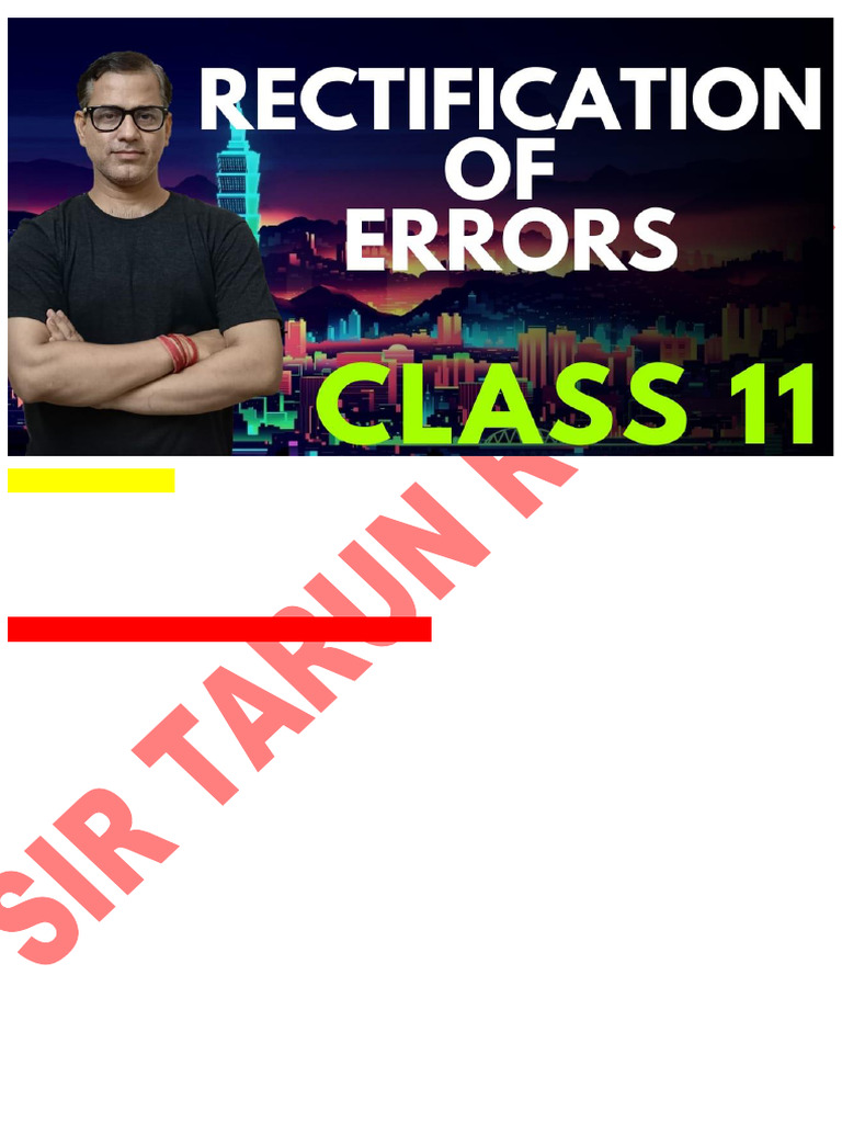 2408170708355031610rectification of Errors | PDF | Debits And Credits ...