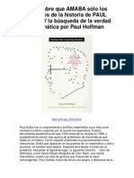 EL Hombre Que AMABA Sólo Los Números de La Historia de PAUL ERDOS Y La Búsqueda de La Verdad Matemática Por Paul Hoffman - Averigüe Por Qué Me Encanta!