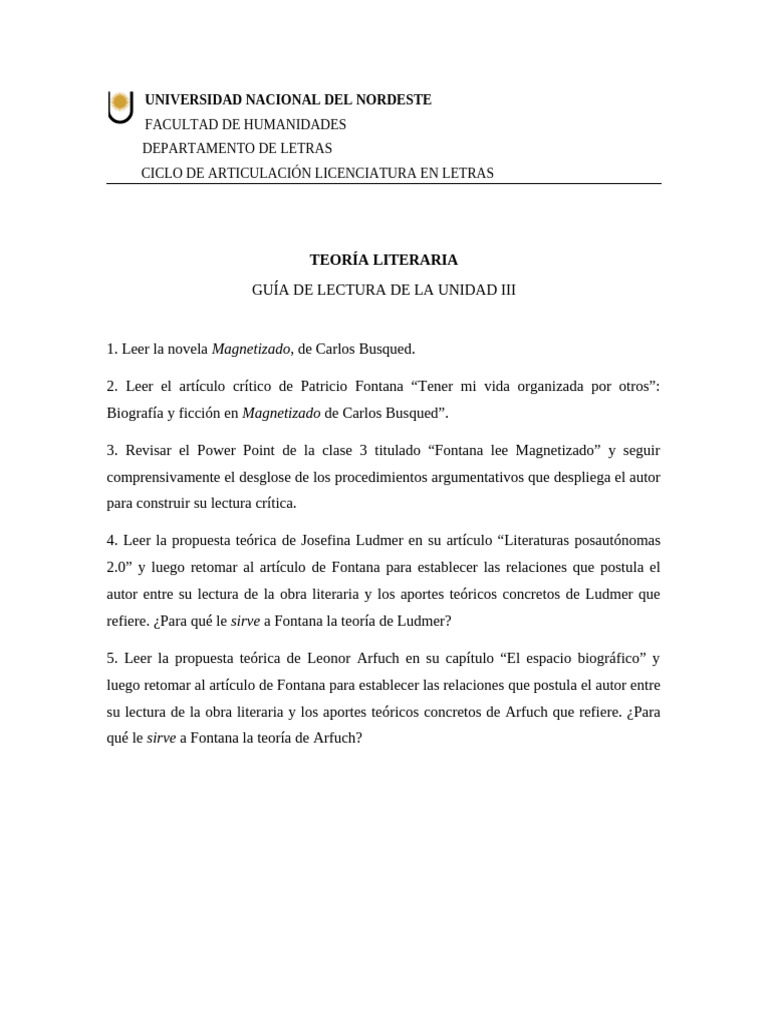 Guía de Lectura de La Unidad III | PDF