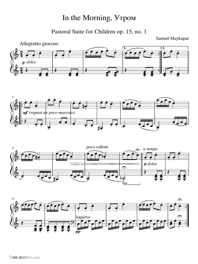 (Free Scores - Com) - Maikapar Samuil Moissejewitsch The Morning 215825 ...