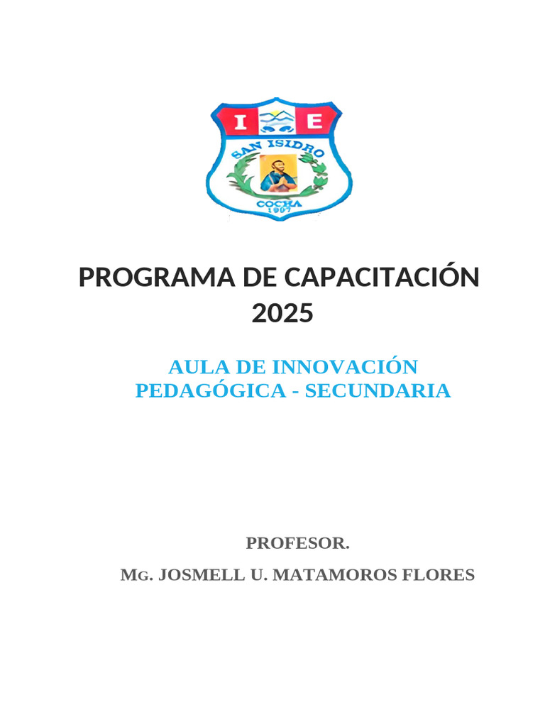 02-Plan de Capacitacion Aip | PDF | Enseñando | Inteligencia artificial