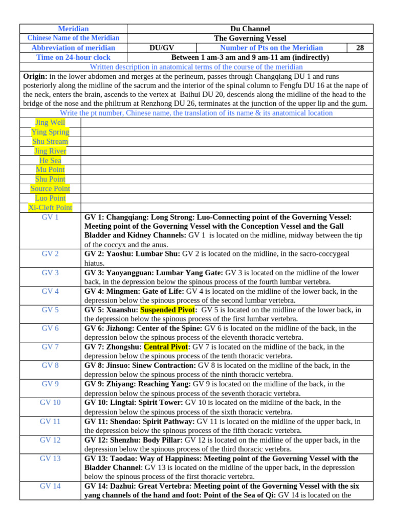 Du Channel Worksheet Homework Week 10 and 11 | PDF | Vertebra ...