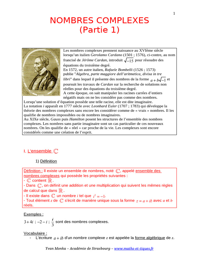 Introduction aux Nombres Complexes | PDF | Nombre complexe | Nombre
