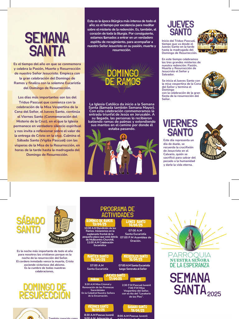 Programa Semana Santa 2025 | PDF | Pascua de Resurrección | eucaristía