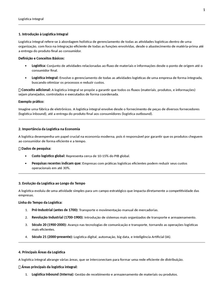 Logística Integral: Conceitos e Importância | PDF | Cadeia de ...