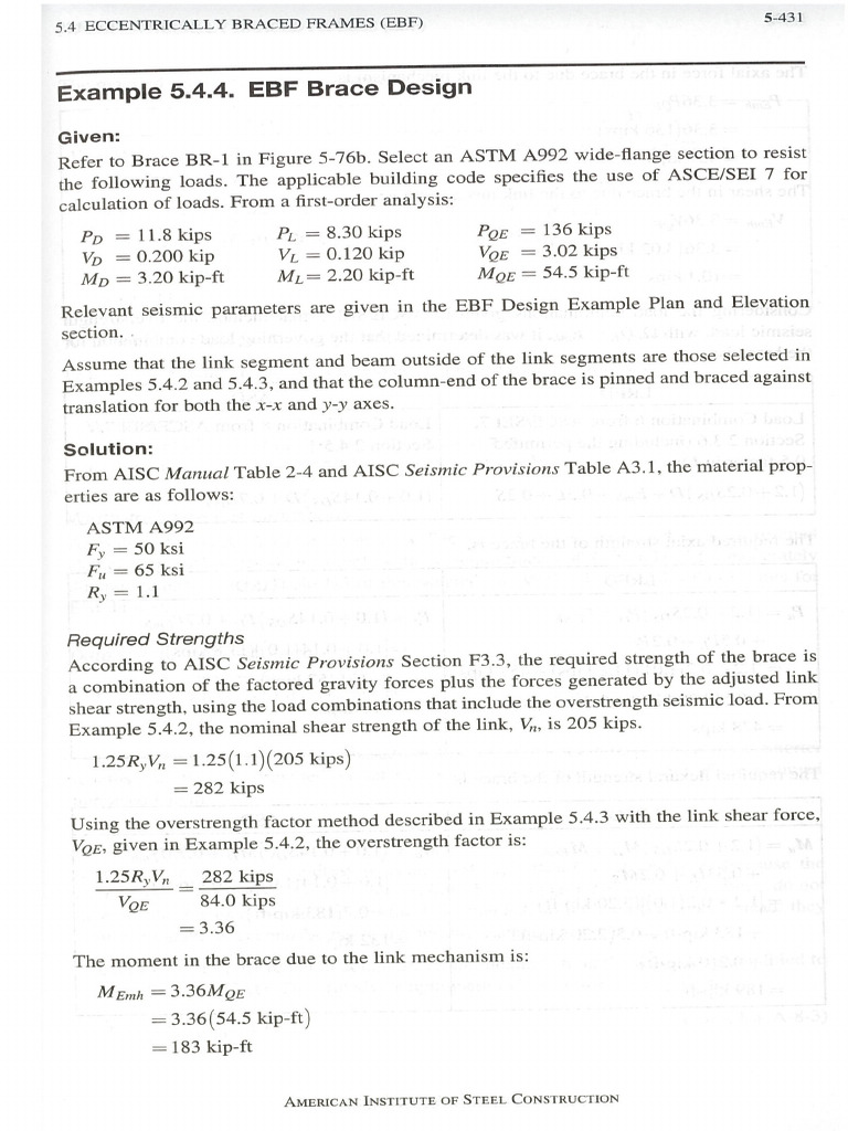 Ejemplo 5 - EBF Brace Design | PDF