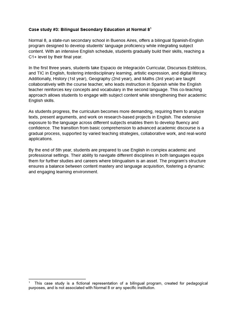 Bilingual Curriculum Case Study: Normal 81 | PDF