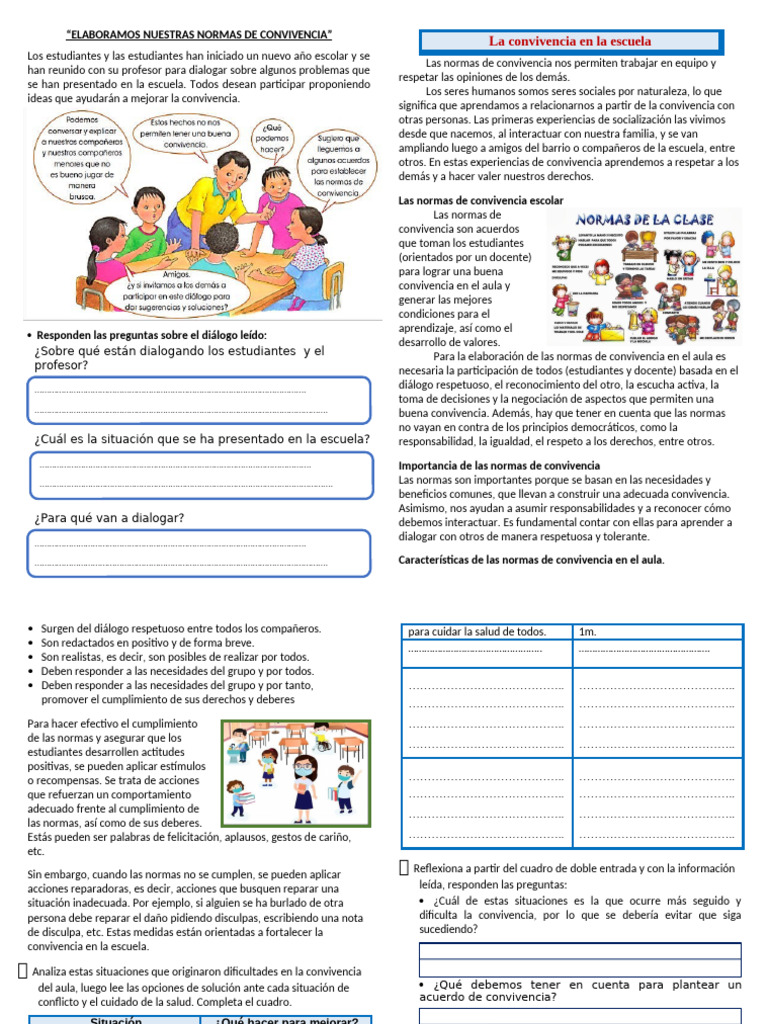 Normas de Convivencia Escolar Primaria | PDF | Escuelas | Maestros
