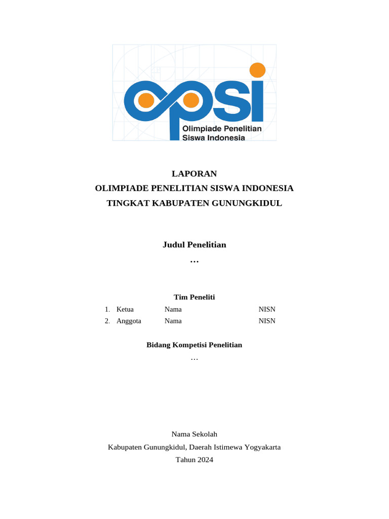 Laporan OPSI 2024 Kabupaten Gunungkidul | PDF