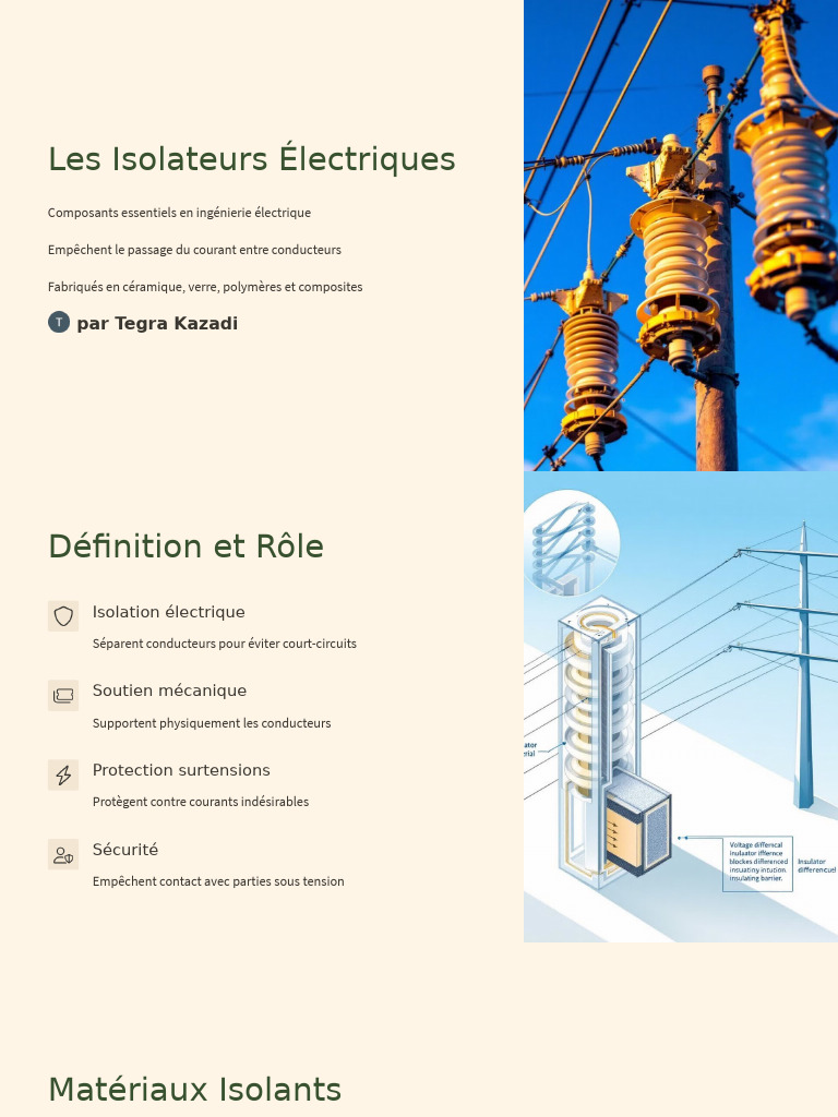 Types et Matériaux des Isolateurs Électriques | PDF | Isolateur ...