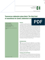 Trans Versus Abdominis Plane Block - The Holy Grail of Anaesthesia For (Lower) Abdominal Surgery