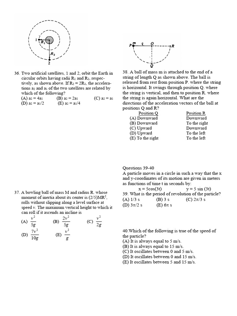 Mechanics 문제추가 | PDF | Orbit | Mass