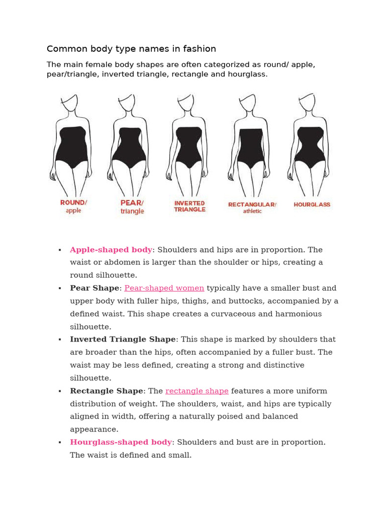 Common Female Body Shapes in Fashion | PDF
