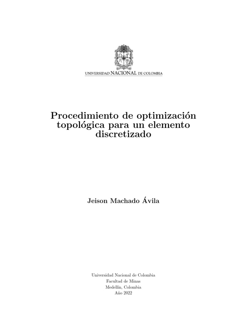 Procedimiento de optimización topológica | PDF | Optimización ...