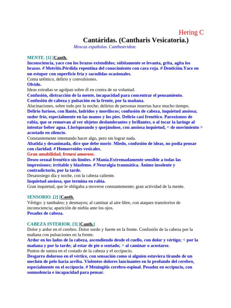 Efectos de Cantharis Vesicatoria en Salud | PDF | Heces | Tórax