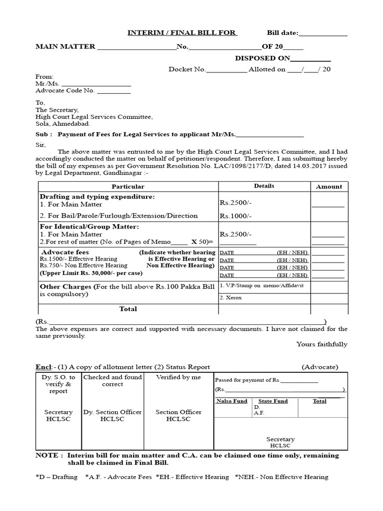 Bill Formats of HCLSC 21402 | PDF | Justice | Crime & Violence
