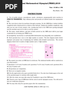 Hindustan Olympiad Sample Paper | PDF