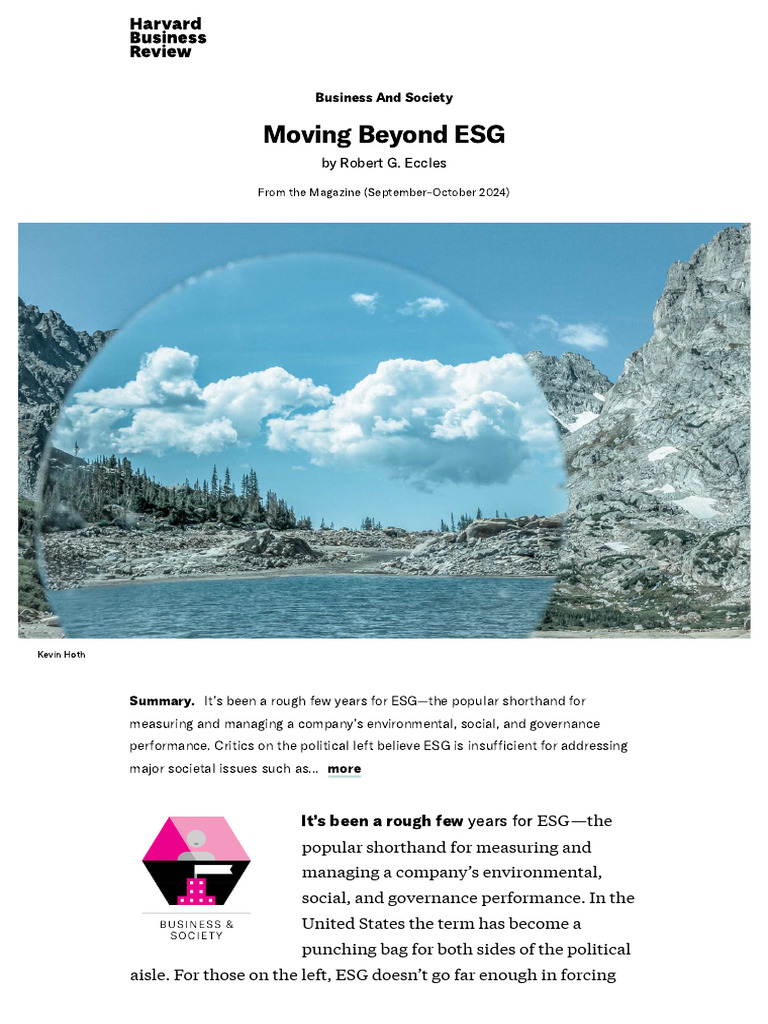 Navigating the ESG Debate: Strategies for Business | PDF ...