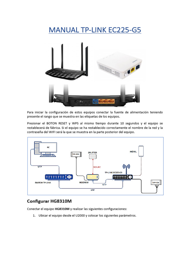Manual de Configuración TP-Link EC225-G5 | PDF | Redes de computadoras ...