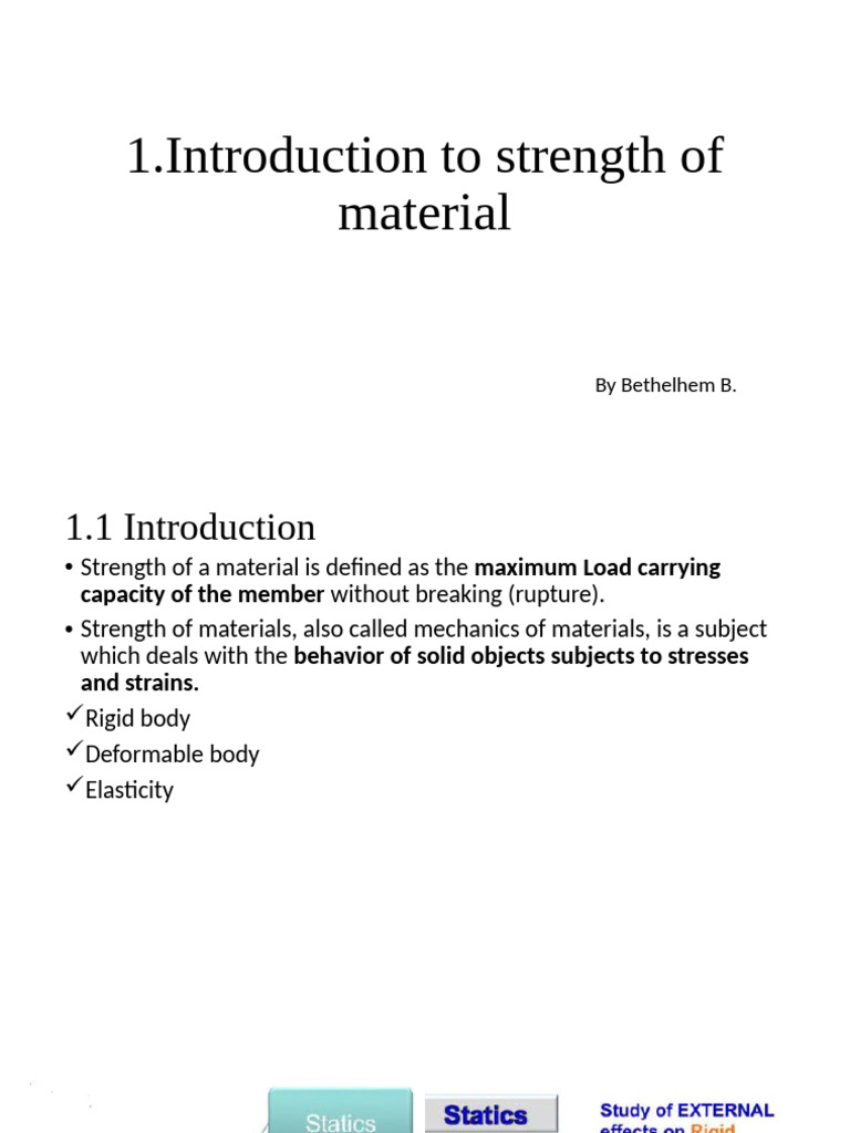 Chapter 1&2 | PDF | Deformation (Engineering) | Strength Of Materials