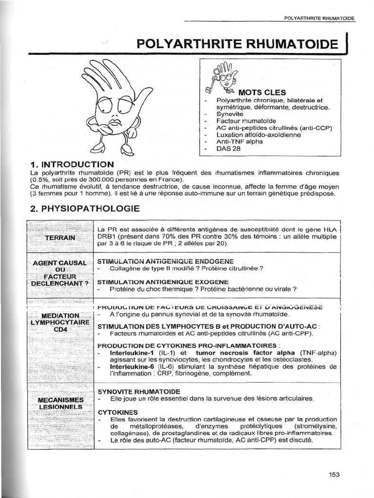 Polyarthrite Rhumatoïde - KB Rhumato 13 | PDF | Polyarthrite rhumatoïde ...